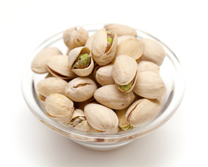pistachio in a glass dish