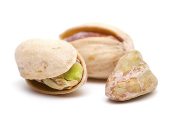 dried and salted pistachio close-up