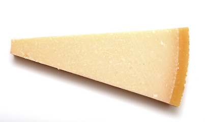 isolated piece of parmesan cheese