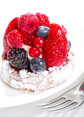 Cake with Berries over white