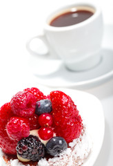 Cake with Berries over white