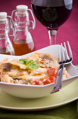 Rice, potatoes and mussels. Tiella di riso, patate e cozze.