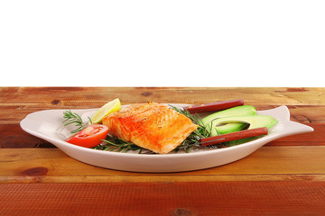 roast salmon fish with tomatoes