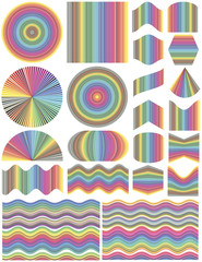 Set of vector design elements in full color range
