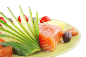 served fresh smoked salmon fillet