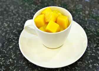 fresh mango in cup