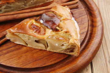 baked food : apple pie cuts