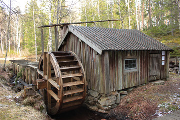 Fototapeta na wymiar A watermill in the Swedish country