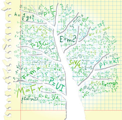 Paper with tree and equations