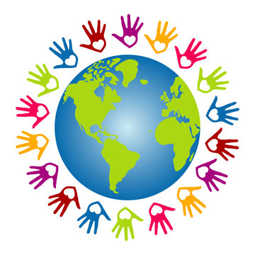 Colorful world peace and unity vector.