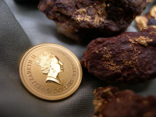 gold coins & gold specimen
