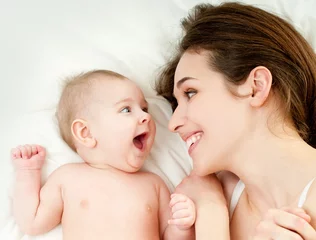 Fototapeten happy mother with baby © Svetlana Fedoseeva