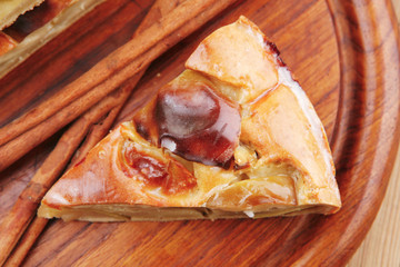 baked food : apple pie cuts