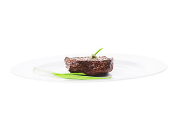 meat savory : grilled beef fillet mignon on white plate