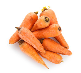 raw carrots isolated on white