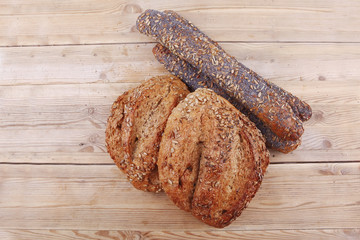 french rye breads and baguettes
