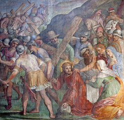 Rome - Jesus Christ under cross -  Santa Prassede
