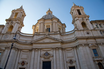 Fototapeta na wymiar Saint Agnese in Agone church at Navona square