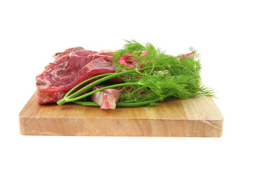raw pork with dill and green chives