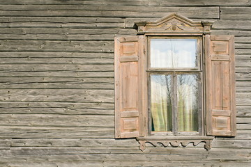 Rustic shack window.