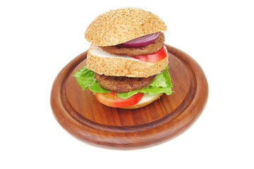 double grilled hamburger