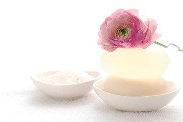 Soap with ranunculus