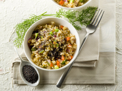 risotto with poppy seed and carrots,healthy food