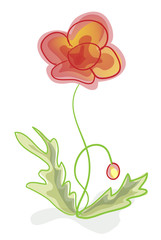 A flower, imitation of children's drawings.