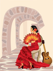 Spanish flamenco woman. vector illustration