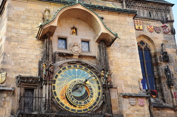 astronomical clock tower in the old town of Prague