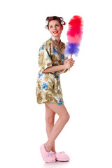 Young woman with whisk.