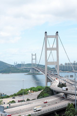 Fototapeta premium Tsing Ma Bridge in Hong Kong