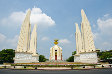 The Democracy Monument in the centre of Bangkok, Thailand