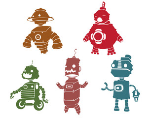 Silhouettes of robot
