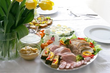blessed food in Easter holy Sunday