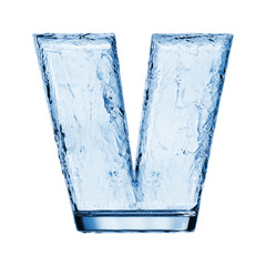 One letter of the alphabet. Water waves in a glass