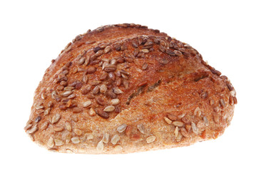 loaf of french rye bread topped with sunflower