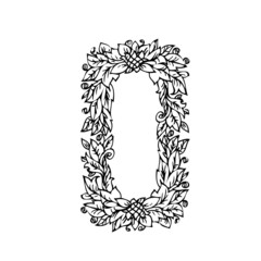 letter of foliage doodle