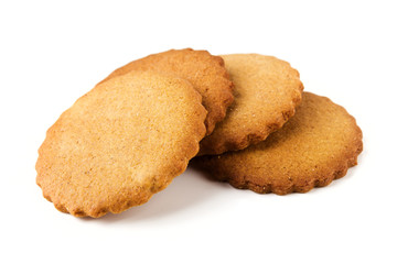 shortbread cookies stacked isolated on white
