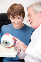 Optometrist and Patient