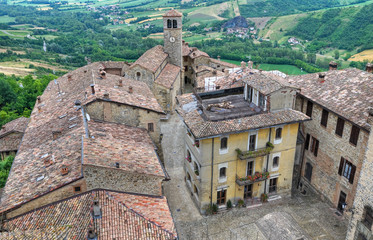Obraz premium Panoramic view of Vigoleno. Emilia-Romagna. Italy.