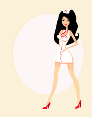 vector illustration of a sexy nurse