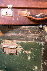 Old worn suitcases