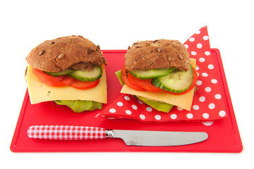 Healthy brown bread rolls for lunch