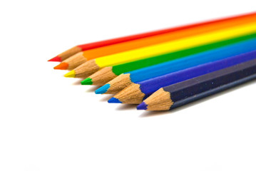 Rainbow colorful pencils