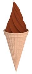 ice cream isolated over white 3d illustration