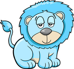 Cute Sleepy Safari Lion Vector Illustration