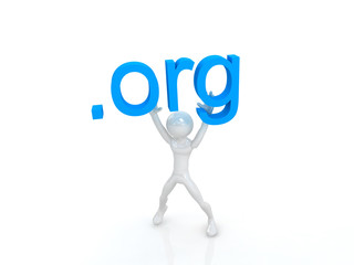 3d people icon holding ''ORG'' - 3d render 