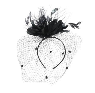 Black Burlesque Veil Isolated On A White Background.