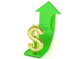Growth of dollar, white background